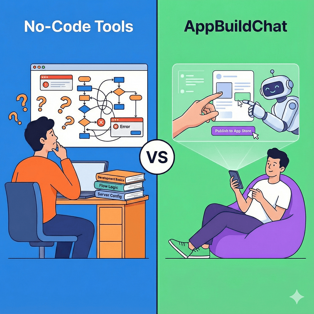No-Code Tools vs. AppBuildChat — Which One Lets You Build a Real App Without Development Knowledge?
